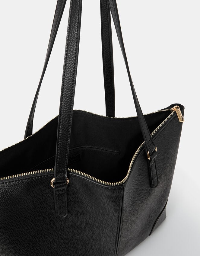 Plain Tote Bag, Black (BLACK), large