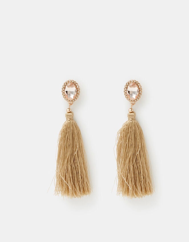 Diamant&eacute; Tassel Drop Earrings, , large