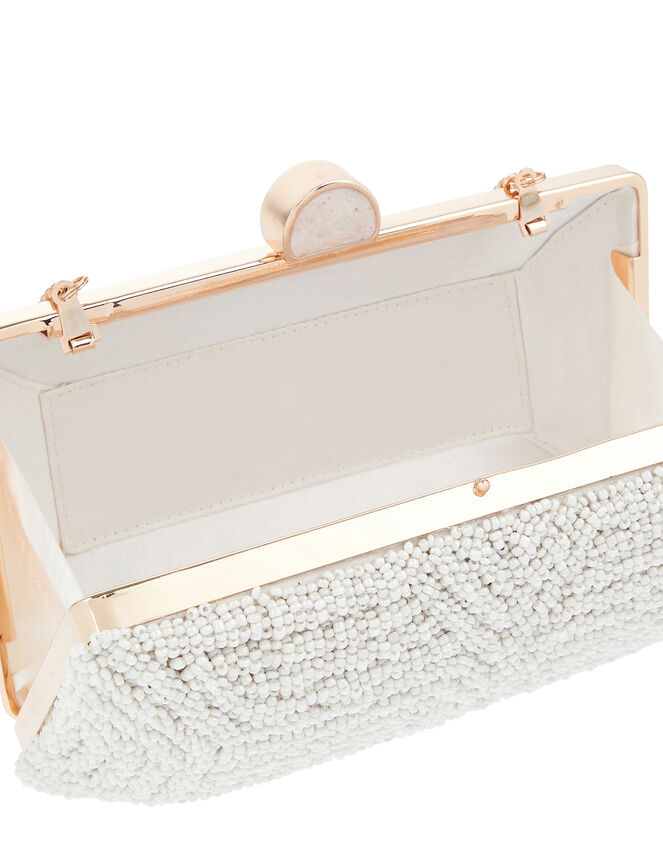 Bridal Beaded Hardcase Clutch Bag, , large