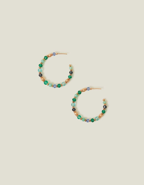 Beaded Hoop Earrings, , large