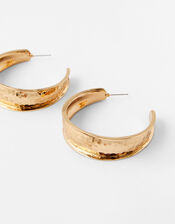 Hammered Large Hoops with Recycled Metal, , large
