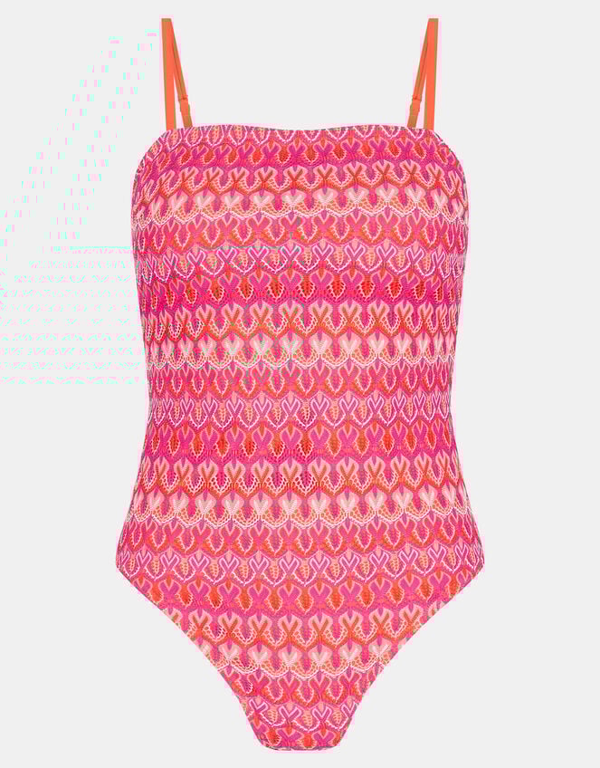 Crochet Bandeau Swimsuit, Multi (BRIGHTS MULTI), large