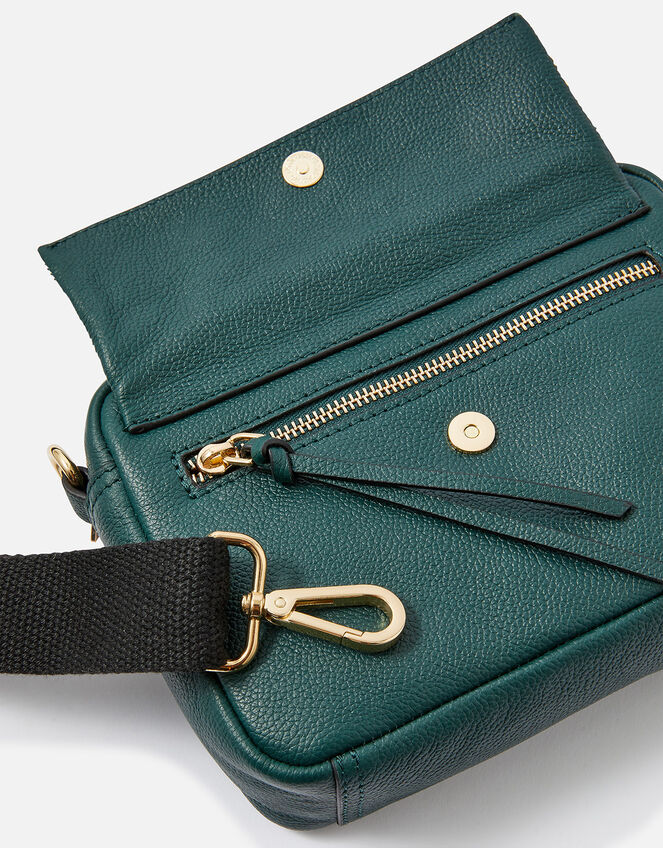 Leather Cross-Body Camera Bag, Green (GREEN), large
