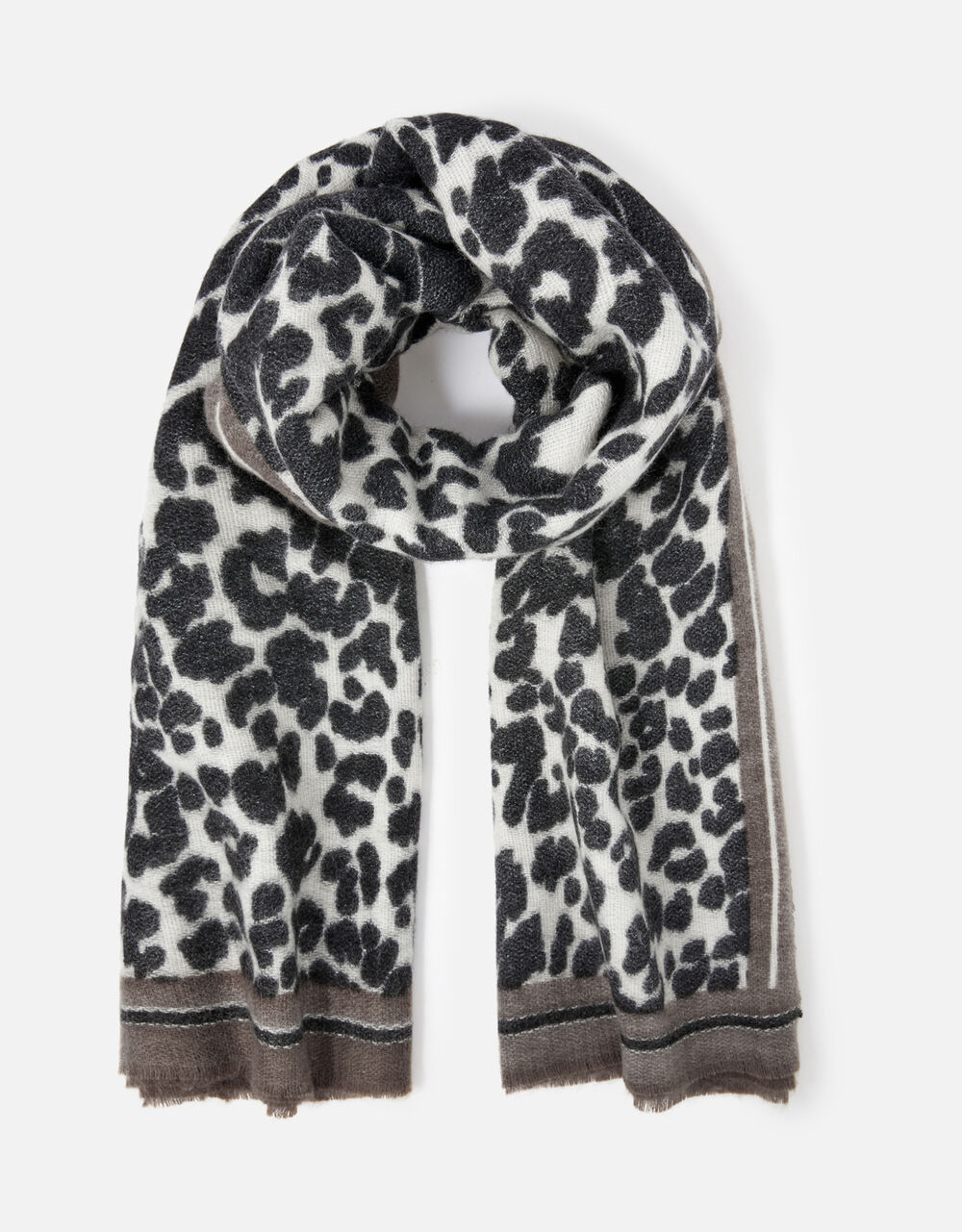 Monochrome Leopard Blanket Scarf Blanket scarves Accessorize UK