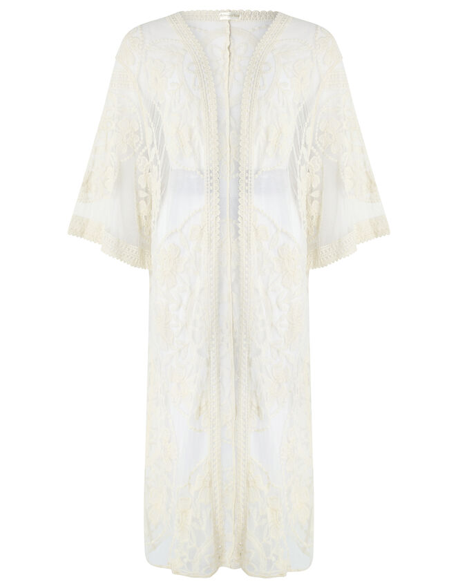 Jaki Long Lace Kimono, Cream (CREAM), large