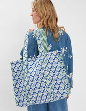 Dandelion Print Quilted Tote Bag, , large