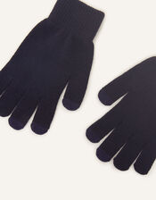 Super Stretch Touch Screen Gloves, Blue (NAVY), large