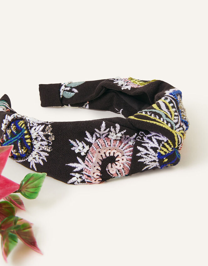 Paisley Embroidered Headband, , large