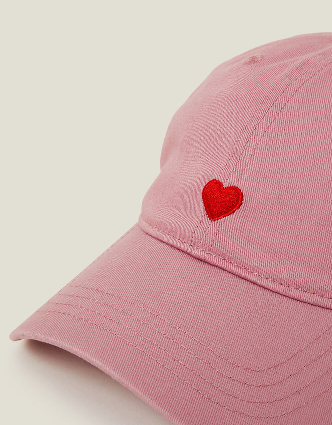 Heart Embroidered Cap Pink, , large
