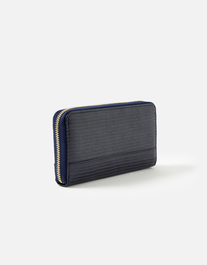 Large Zip Around Wallet, Blue (NAVY), large