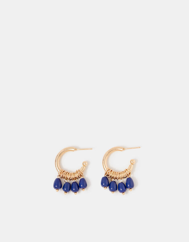 Bead Charm Hoop Earrings, , large