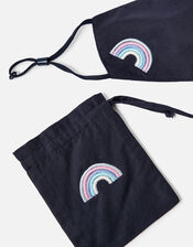 Embroidered Rainbow Face Covering with Bag, , large