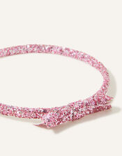 Girls Glitter Bow Headband , , large