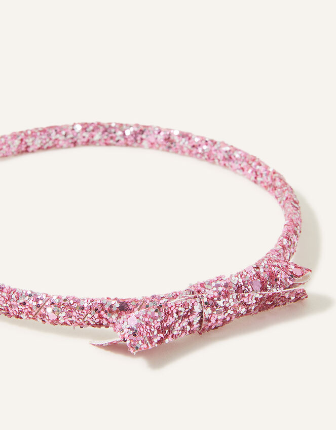 Girls Glitter Bow Headband , , large