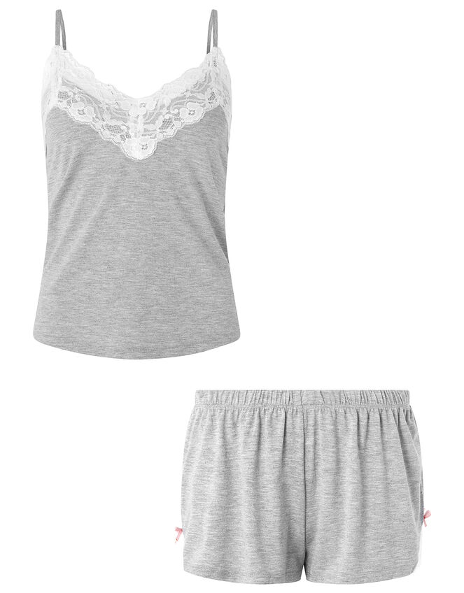Teya Pyjama Vest and Shorts Set, Grey (GREY), large