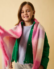 Girls Check Blanket Scarf, , large
