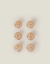 6-Pack Girls Flower Spiral Hair Clips, , large