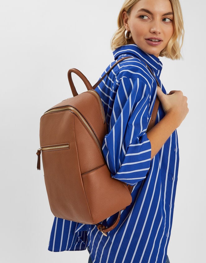 Smart Zip Around Backpack, Tan (TAN), large