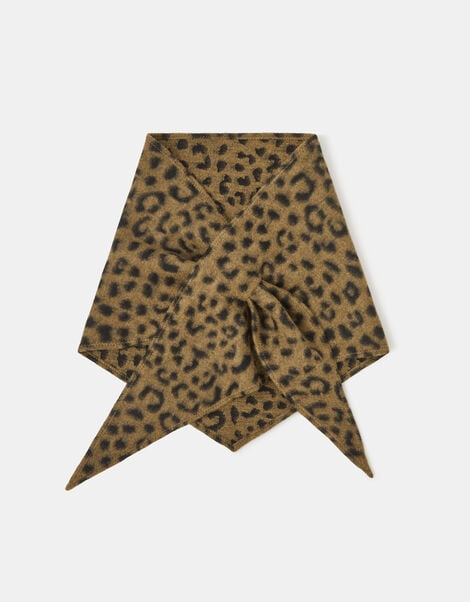Leopard Print Triangle Scarf, , large