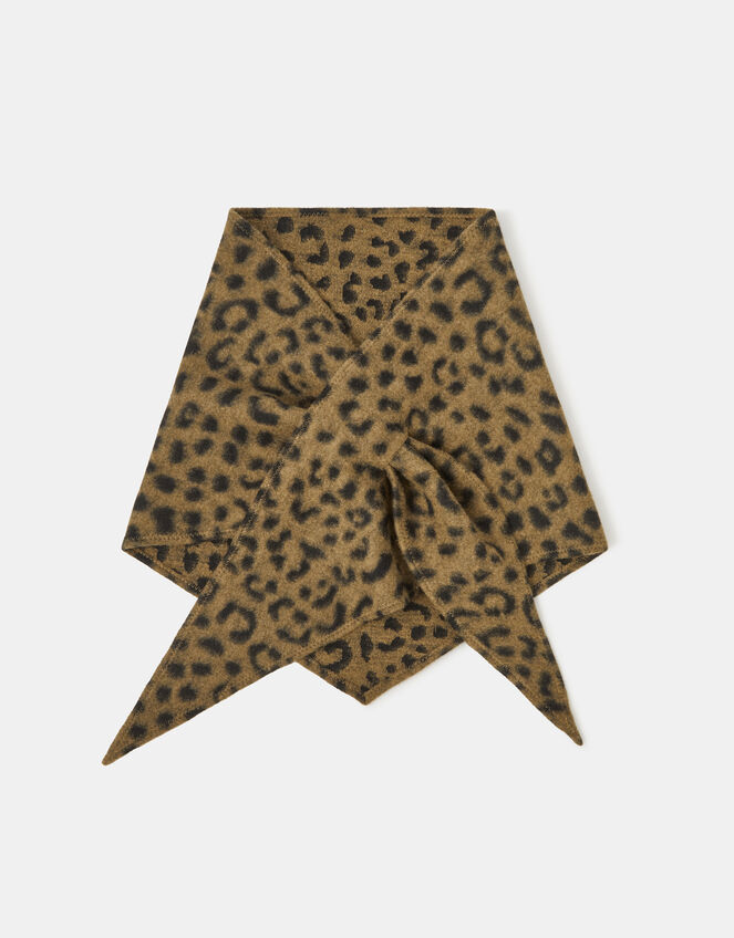 Leopard Print Triangle Scarf, , large