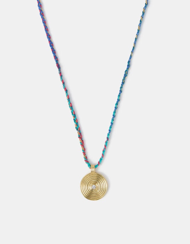14ct Gold-Plated Braid Pendant Necklace, , large