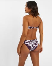 Floral Print Bikini Bottoms, Brown (BROWN), large