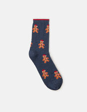 Gingerbread Santa Print Socks, , large