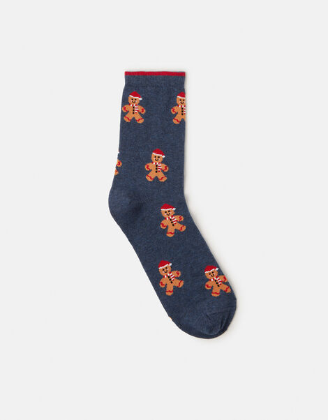 Gingerbread Santa Print Socks, , large