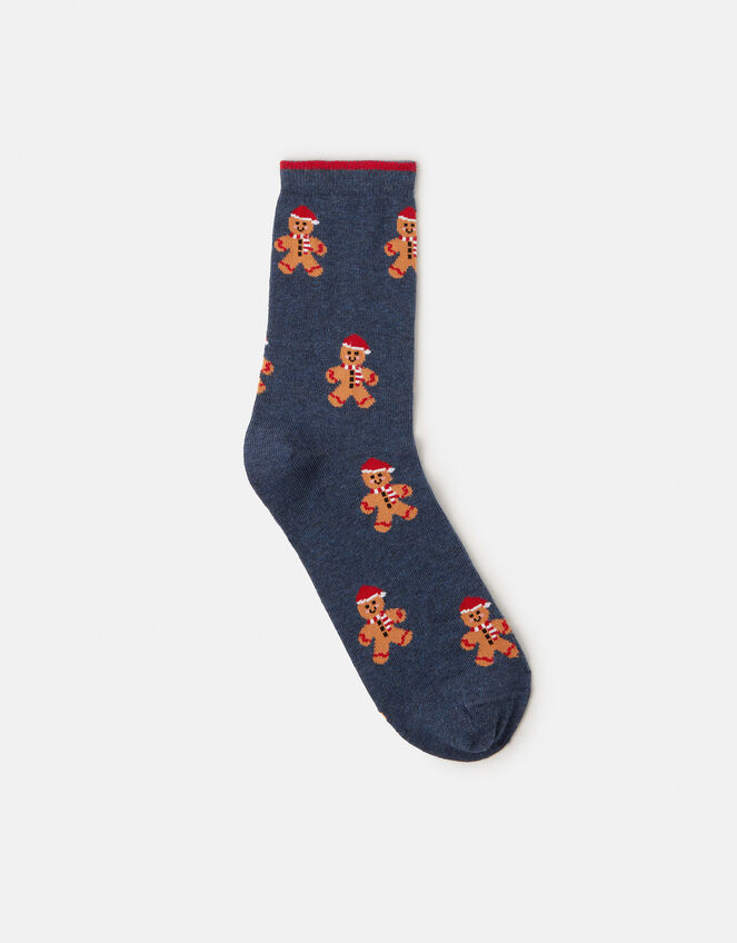 Gingerbread Santa Print Socks, , large