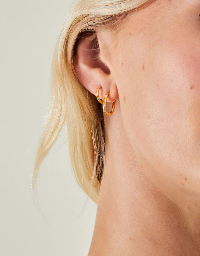 14ct Gold-Plated Single Hoop Earring, , large