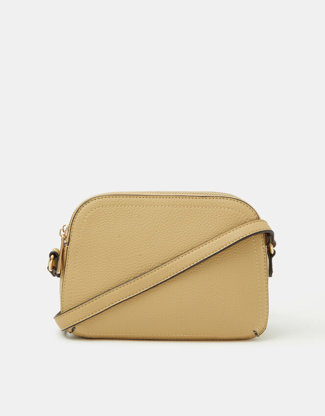 Double Zip Crossbody Bag, Yellow (YELLOW), large