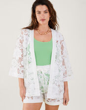 Lace Flower Cover Up, White (WHITE), large