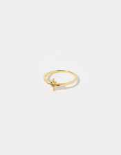 Gold Vermeil White Topaz Star Ring, Gold (GOLD), large