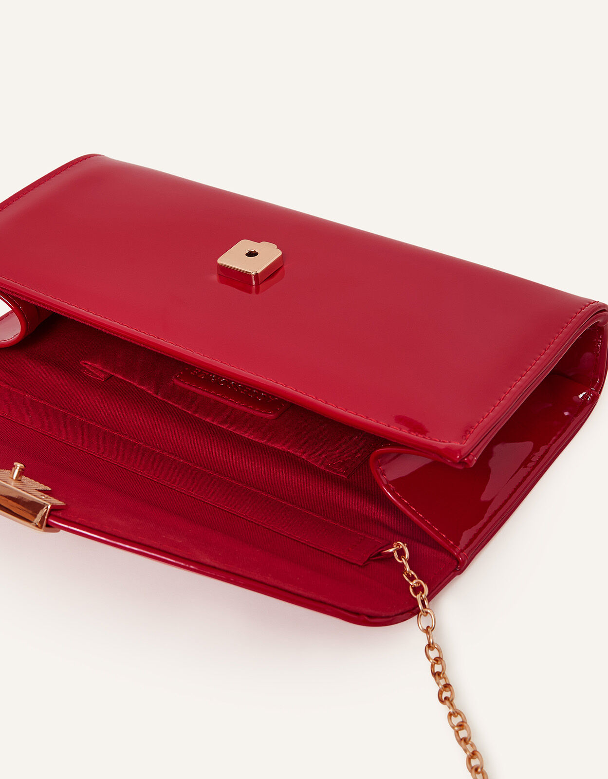 Patent Clutch Bag Red