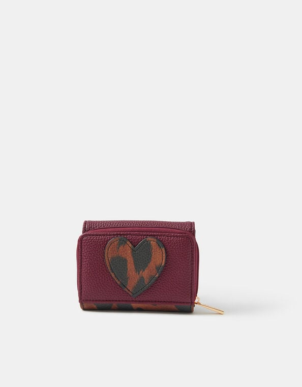 Leopard Print Heart Fold Out Purse, , large