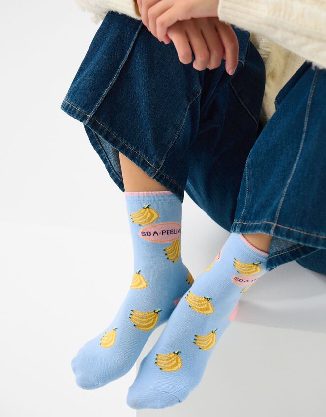 Banana Print Socks, , large