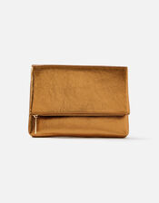 Foldover Clutch Bag, Bronze (BRONZE), large