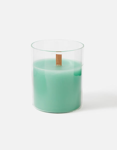 Wooden Wick Candle Jar Green, Green (GREEN), large