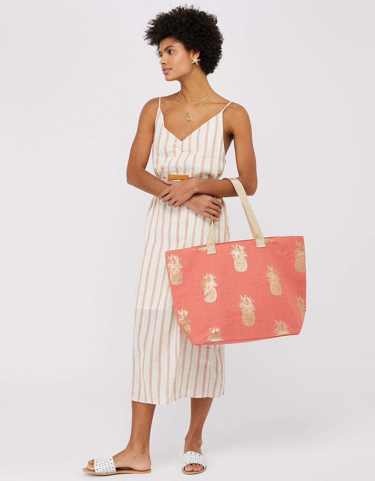 coral tote bag