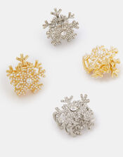4-Pack Mini Snowflake Claw Clips, , large
