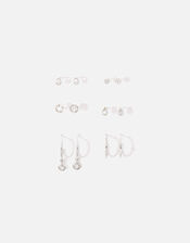 Platinum-Plated Sparkle Earring Multipack, , large