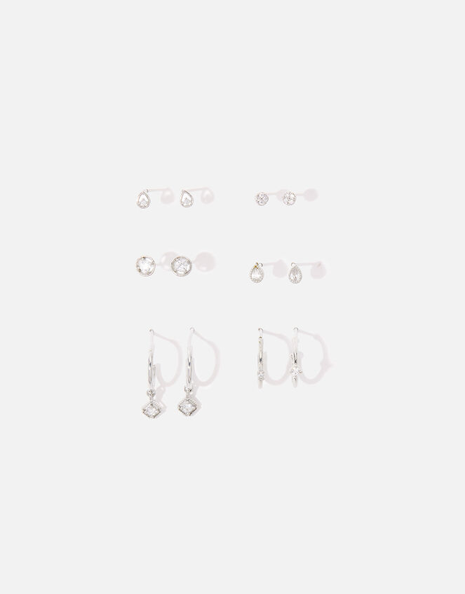 Platinum-Plated Sparkle Earring Multipack, , large