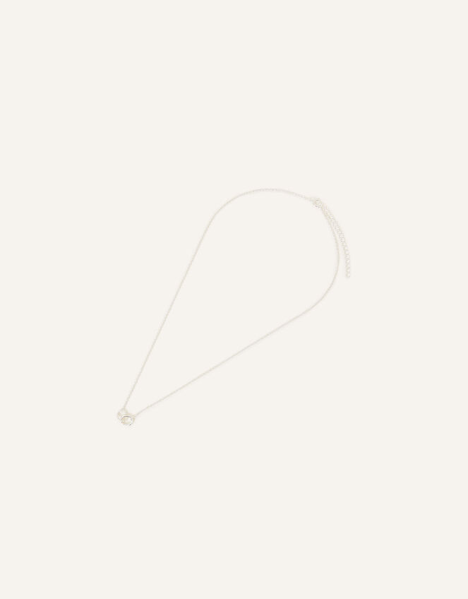 Sterling Silver Twist Link Pendant Necklace, , large