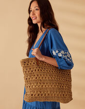 Classic Raffia Tote Bag, , large