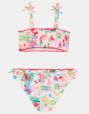 Girls Summer Print Bikini Set, Multi (PASTEL MULTI), large