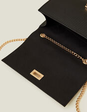 Chain Twist-Lock Shoulder Bag, Black (BLACK), large