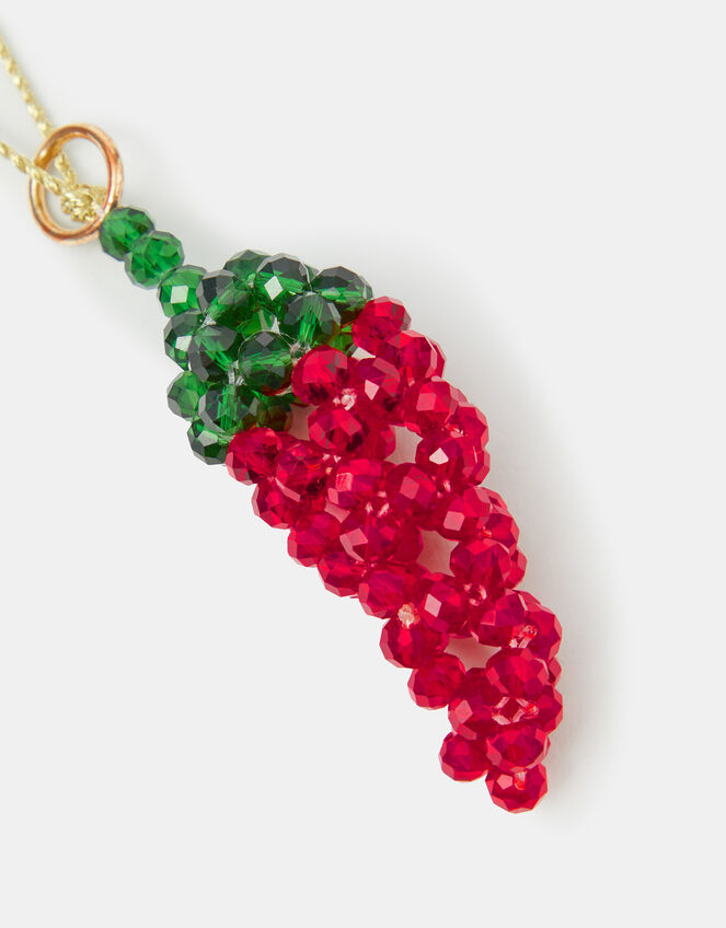 Beaded Chilli Christmas Tree Decoration, , large
