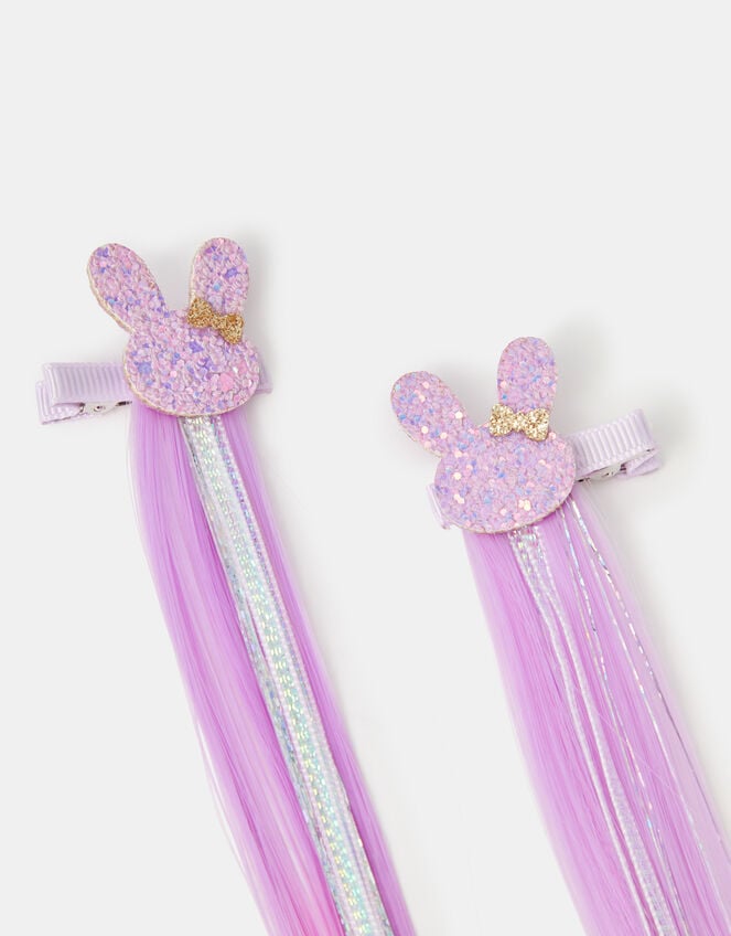 2-Pack Girls Bunny Fake Hair Clips, , large
