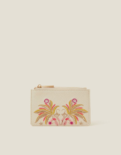 Embroidered Palm Tree Card Holder, , large