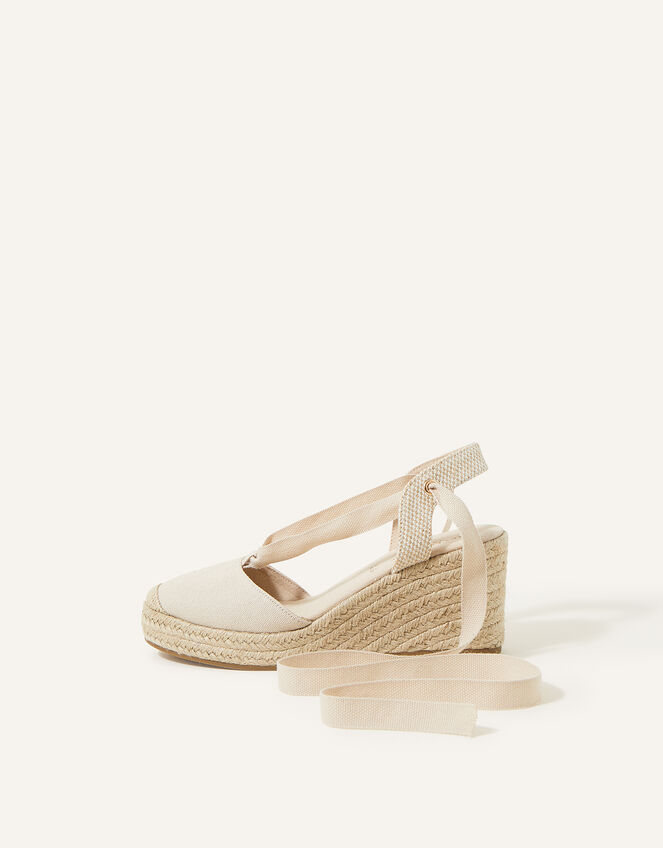 Tie-Up Espadrille Wedges, Natural (NATURAL), large